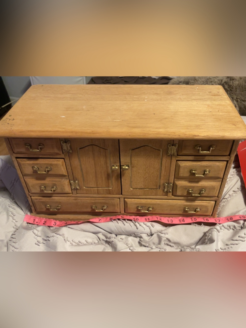 Wooden Jewelry Chest Organizer - Light Oak